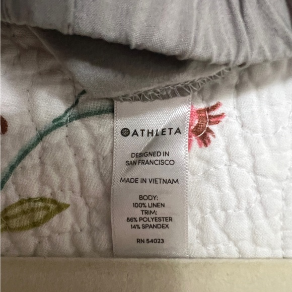 Athleta 100% linen Bali joggers women size 2 gray drawstring chambray - Picture 5 of 6